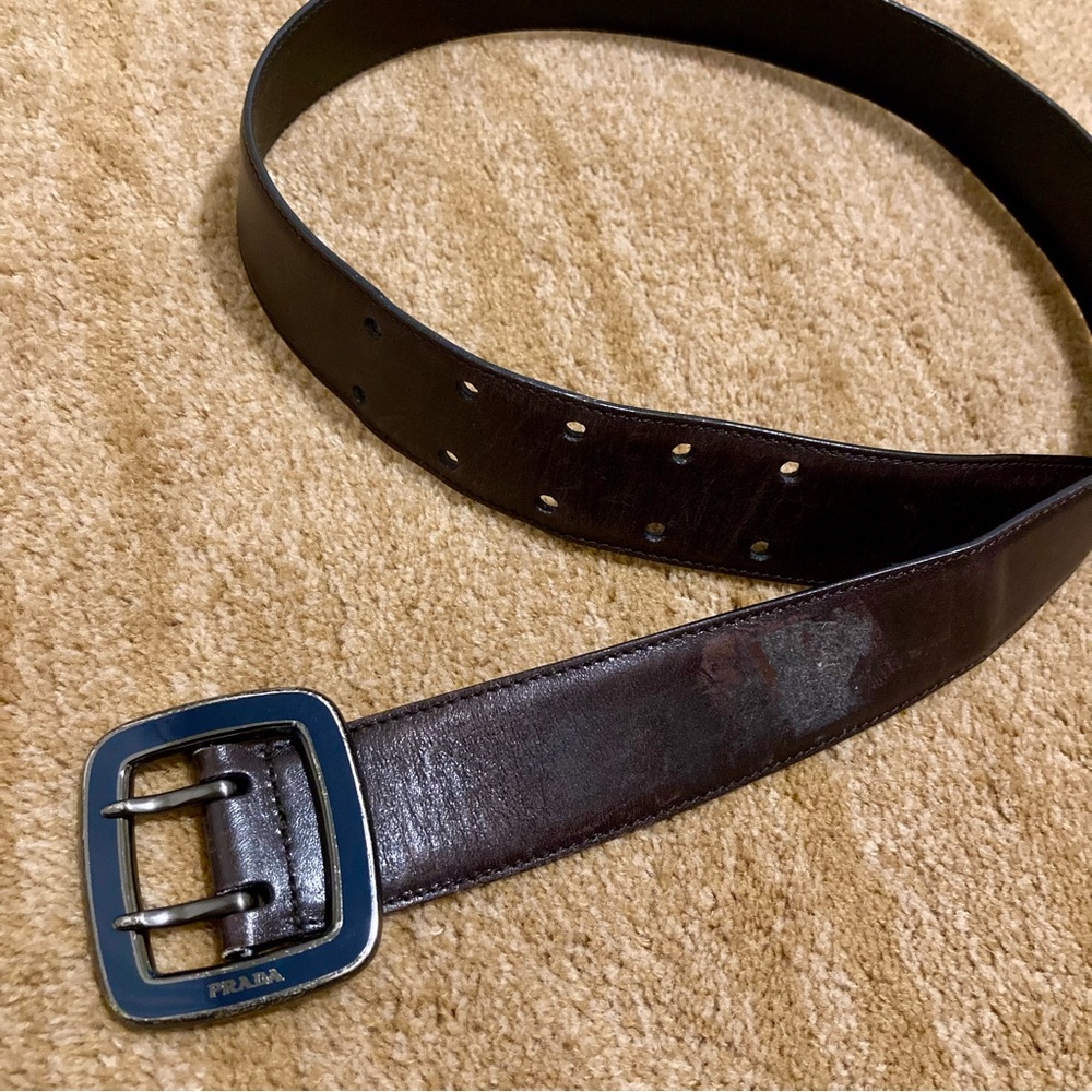 Dark brown Prada belt